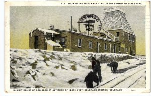 13967 Snow at Summit House, Pike' Peak Cog Railroad 1931