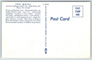 Fox Motel - Bald Knob, Arkansas - Postcard