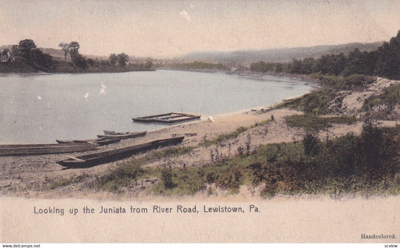 LEWISTOWN, Pennsylvania, 1900-1910's; Looking Up the Juniata From River Road