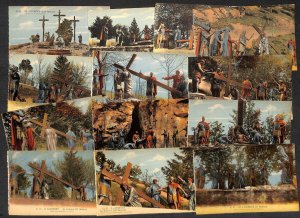 Lot of 13 postcards France Lourdes Calvary stations 