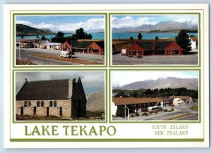 South Island New Zealand Postcard Lake Tekapo Multiview c1950's Vintage