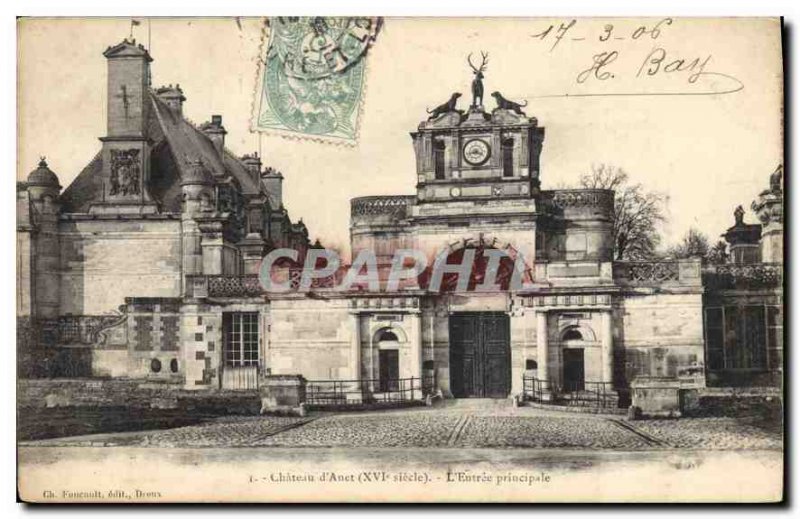 Old Postcard Chateau d'Anet XVI century The main entrance