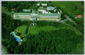 Mackinac Island Michigan 1970s Postcard Aerial View Grand Island Hotel