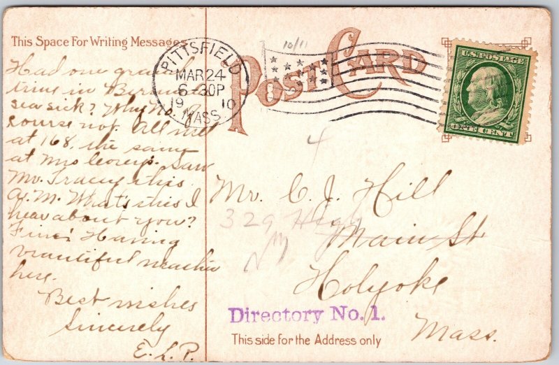 Welcome Easter Tide, Greetings, Cross & Flowers, Cows Farm, Vintage Postcard