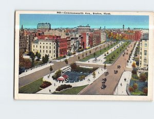 Postcard Commonwealth Avenue Boston Massachusetts USA