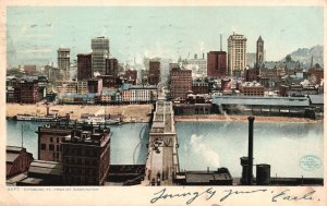 Vintage Postcard 1908 View From Mount Washington Pittsburg Pennsylvania Detroit