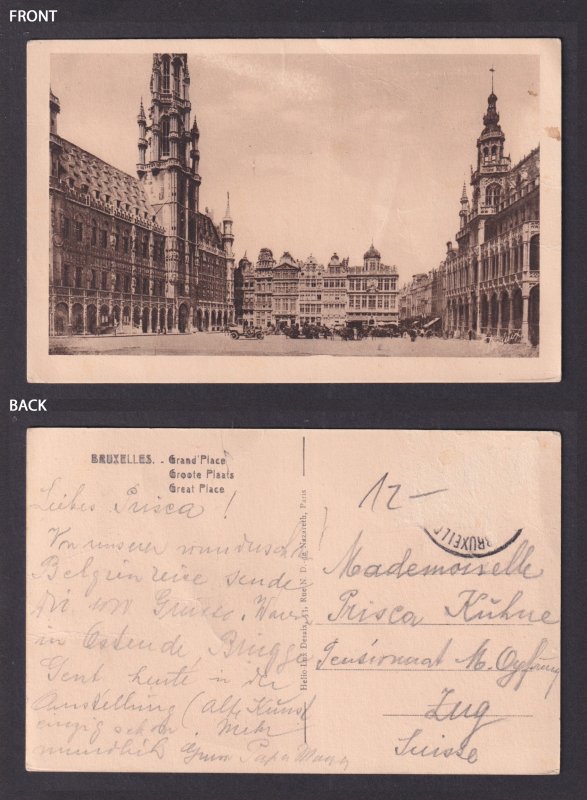 Vintage Postcard Belgium Brussels Grand-Place