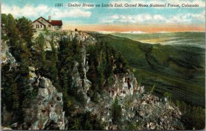 Vtg Shelter House Lands End Grand Mesa National Forest Colorado CO Postcard