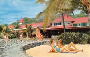 Kailua Hawaii Kona Inn Beach Scene Vintage Postcard K64436