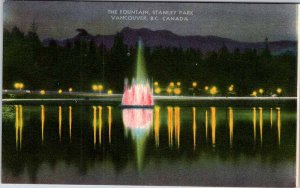 Postcard FOUNTAIN SCENE Vancouver British Columbia BC AM3110