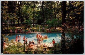 Vtg West Virginia WV Capon Springs & Farms Swimming Pool View 1960s Postcard