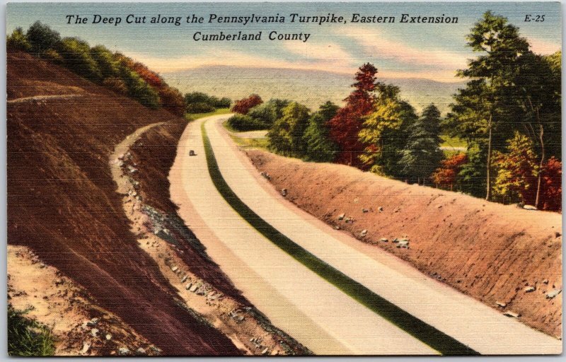 Deep Cut Pennsylvania Turnpike Eastern Extension Cumberland County Postcard