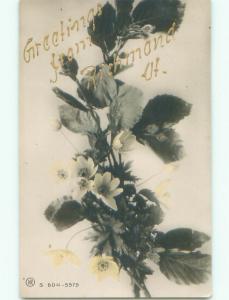 Pre-1920 rppc FLOWERS Sent From Richmond - Near Burlington Vermont VT i8484