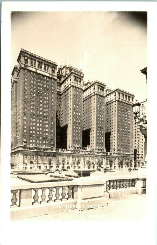 1930s The Stevens Hotel Chicago Illinois Real Photo Postcard