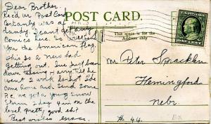 Embroidered Silk  - Best Wishes, American Flag