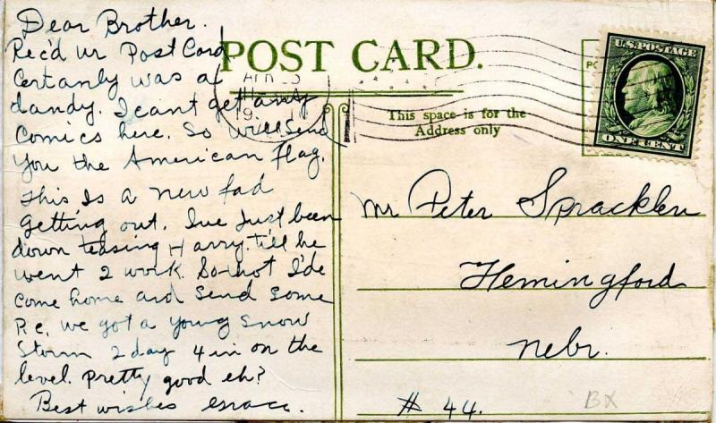 Embroidered Silk  - Best Wishes, American Flag