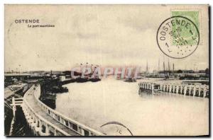 Postcard Ancienne Belgique Ostend Seaport