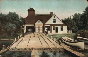 Chicago IL Jackson Park US Life Saving Station c1910 Rotograph Postcard