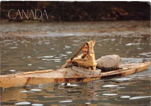 B26312 canada old man in canoe sport
