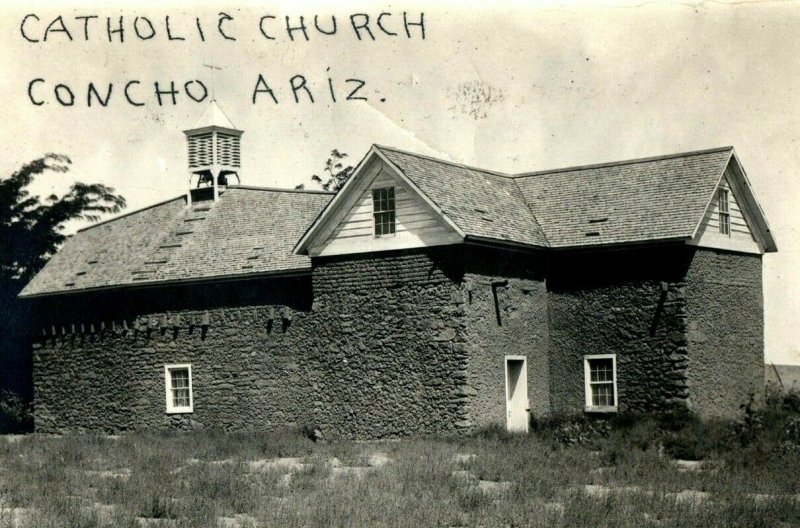 C.1910-20s Catholic Church Concho, Arizona RPPC Real Photo Postcard P109