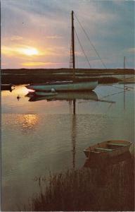 Boats in Cove at Sunset on Outer Cape Cod