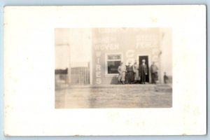 Plaza North Dakota ND Postcard RPPC Photo Charley's Lumber Yard Woven Wires