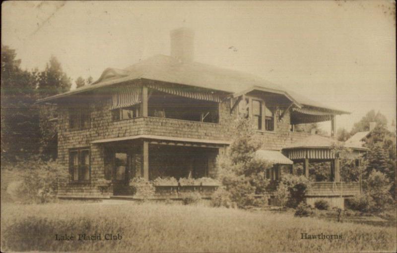 Lake Placid NY Hawthorns c1910 Real Photo Postcard