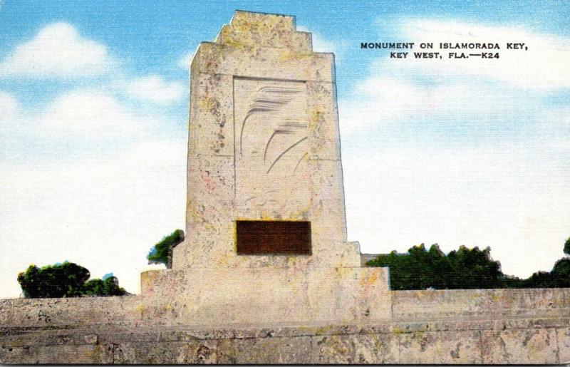 Florida Keys Monument On Islamorada Key 1953