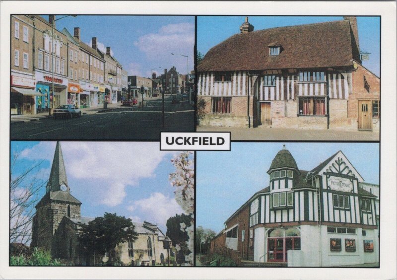 Sussex Postcard - Uckfield High Street, Picture House, Bridge Cottage RR17538