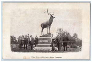 c1905 Elks Memorial Green Lawn Cemetery Sculpture OH Columbus Dispatch Postcards