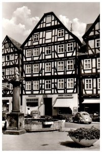 Melsungen Health Resort And Market Germany Black And White Postcard