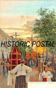 SEVILLA SPAIN~UN PASO SEMANA SAINTA~1913 RELIGIOUS PHOTO POSTCARD