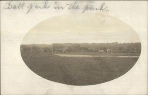 DePUe De Pue IL Written on Back Baseball Field c1905 Real Photo Postcard