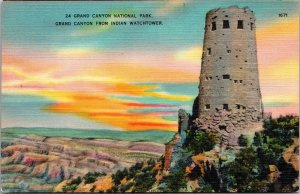 Grand Canyon, Arizona National Park, Indian Watchtower, Sunset, Panoramic-A34 