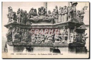 Old Postcard Guimiliau Calvary details