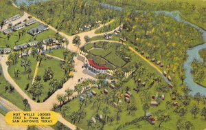 San Antonio Texas Hot Wells Lodges Aerial View Vintage Postcard AA109469