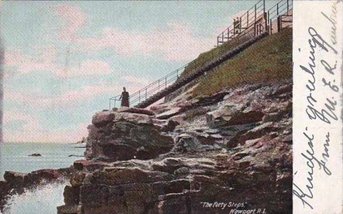 Rhode Island Newport The Forty Steps 1908