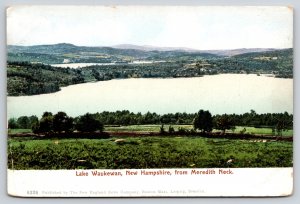 View Of Lake Waukewan NH From Meredith Neck~Publ New England News Co~Vintage PC