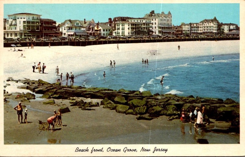 New Jersey Ocean Grove Beach Front Showing Hotels 1964