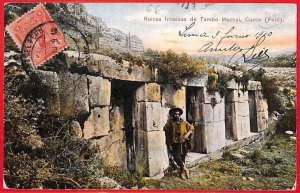 aa4024 - PERU - VINTAGE POSTCARD Postal History - CUZCO 1910-