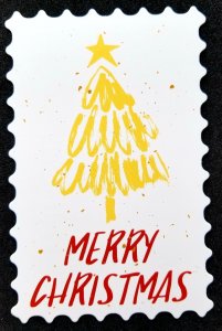 [AG] P513 Merry Christmas Festival Greeting Tree (postcard) *odd shape *New