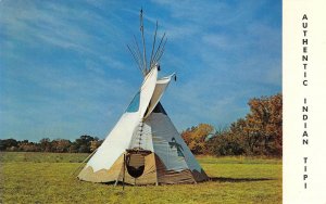Native American Indian TIPI Camp Chippewa, Ottawa, Kansas 1960s Vintage Postcard