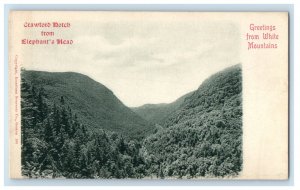 c1900s Crawford Notch From Elephants Head White Mountains NH Posted PMC Postcard