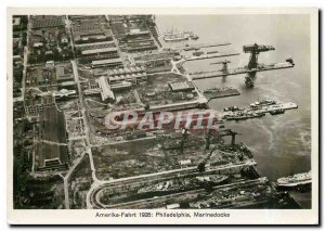 Postcard Modern Zeppelin Aviation Amerika Fahrt 1928 Philadelphia Marinedocks