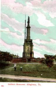 Allegheny, Pennsylvania - Men in front of the Soldier's Monument - c1908