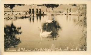 1930s Redmond Oregon Swans Peterson's Rock Garden RPPC Real Photo 2499