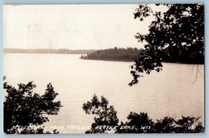 1939 Beaver Lake From Pavilion Beaver Lake Wisconsin WI RPPC Photo Postcard