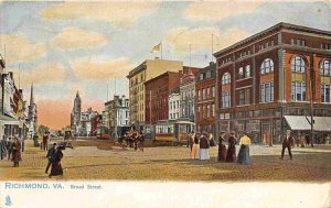 Broad Street Streetcar Richmond Virginia 1907 Tuck postcard