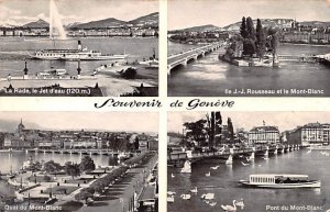 La Rade le Jet D'eau Geneve Switzerland Postal Used Unknown, Missing Stamp 