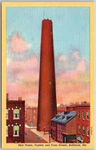 Shot Tower Fayette and Front Streets Baltimore Maryland Tower Monument Postcard